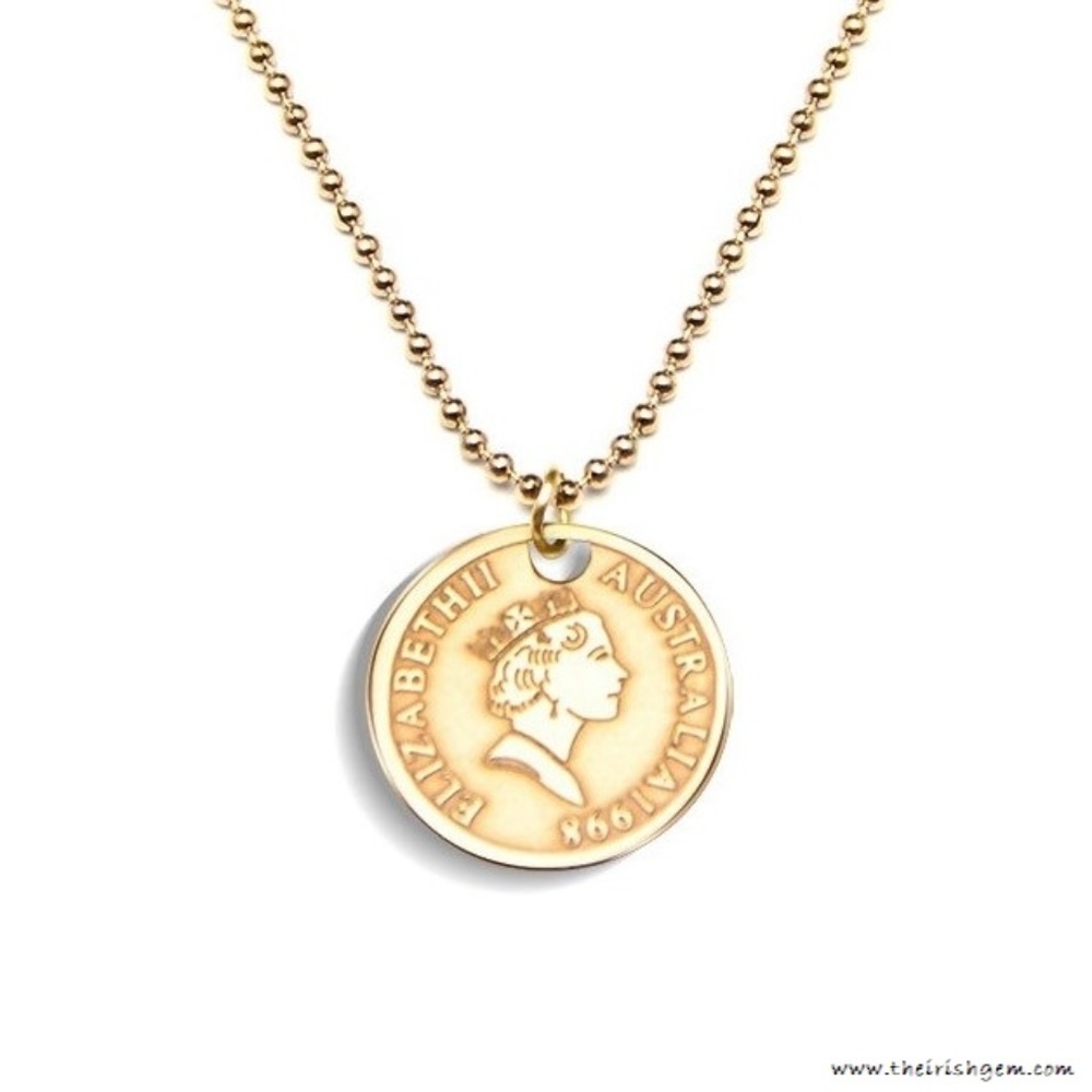 Gold Elizabeth II Coin Necklace